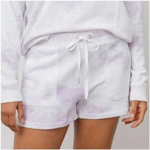 NWT Rails | Purple & White Tie-Dye High Rise Waist Tie Loungwear Shorts, XL